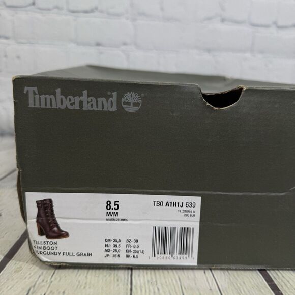 Timberland Tillston 6 Booties Women Size 9 Brown High Heel Block Steampunk Boots - Picture 16 of 16